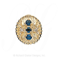 GS315 S/D - 14 Karat Gold Slide with Sapphire center and Diamond accents 